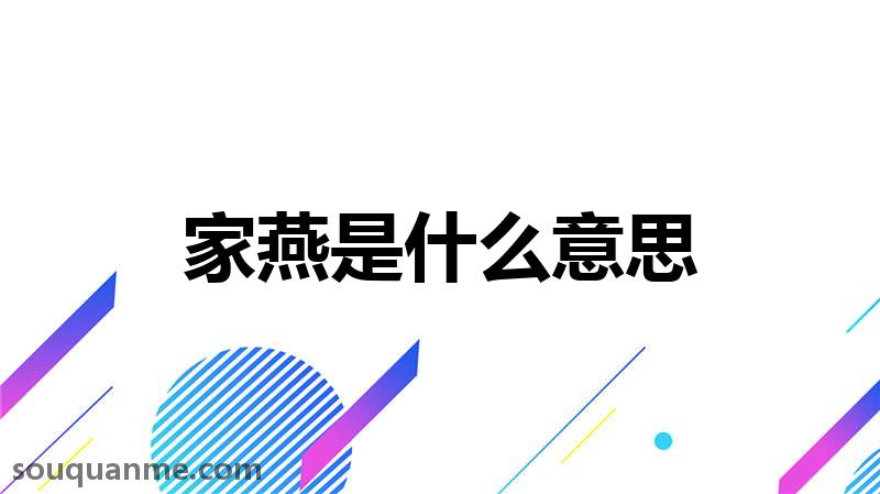 家燕是什么意思 家燕的读音拼音 家燕的词语解释